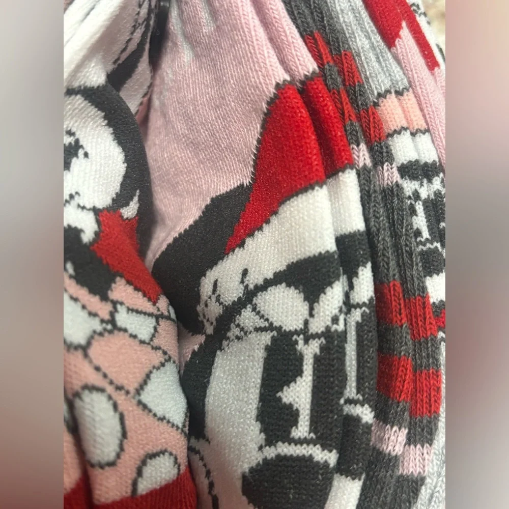 Disney Pink & Red Mickey Mouse Holiday Crew Socks 10 Pairs
